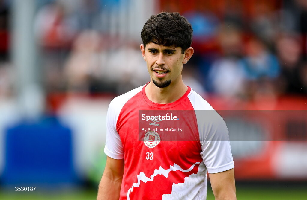 2 August 2026; Sean McHale of St Patrick's Athletic before the SSE Airtricity Men's Premier Division match between St Patrick's Athletic and Derry City at Richmond Park in Dublin. Photo by Stephen McCarthy/Sportsfile