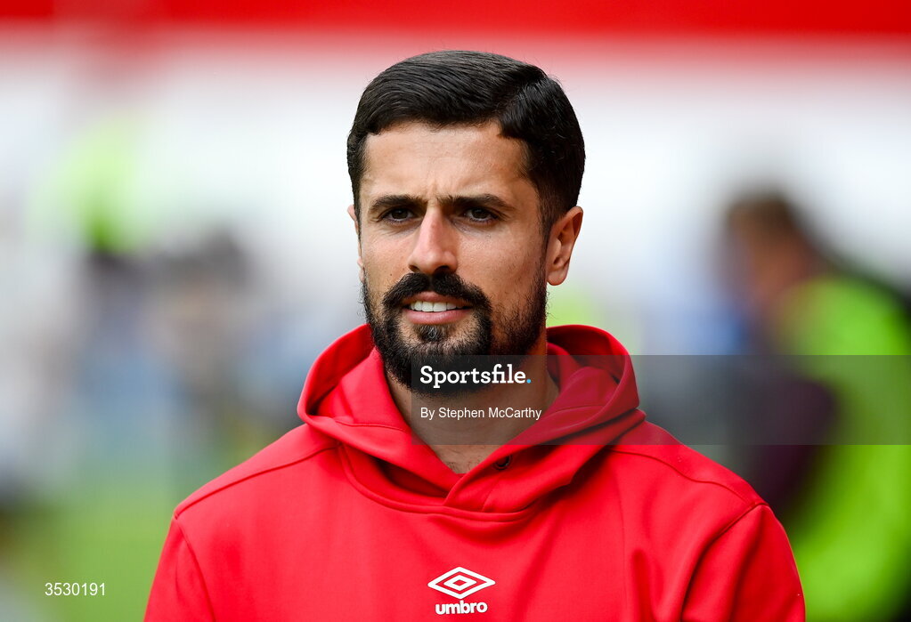 2 August 2026; Zack Elbouzedi of St Patrick's Athletic before the SSE Airtricity Men's Premier Division match between St Patrick's Athletic and Derry City at Richmond Park in Dublin. Photo by Stephen McCarthy/Sportsfile