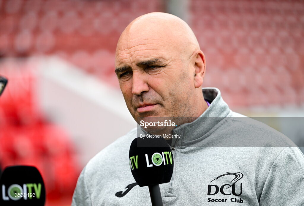 2 August 2026; LOITV commentator Johnny McDonnell before the SSE Airtricity Men's Premier Division match between St Patrick's Athletic and Derry City at Richmond Park in Dublin. Photo by Stephen McCarthy/Sportsfile
