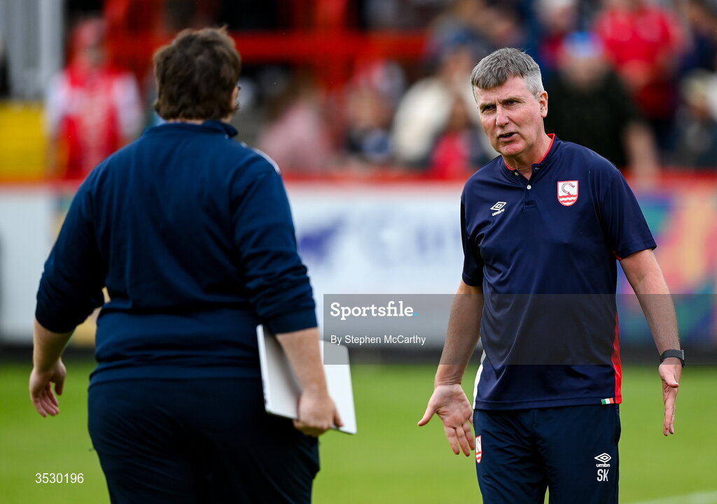 2 August 2026; St Patrick's Athletic manager Stephen Kenny after the SSE Airtricity Men's Premier Division match between St Patrick's Athletic and Derry City at Richmond Park in Dublin. Photo by Stephen McCarthy/Sportsfile