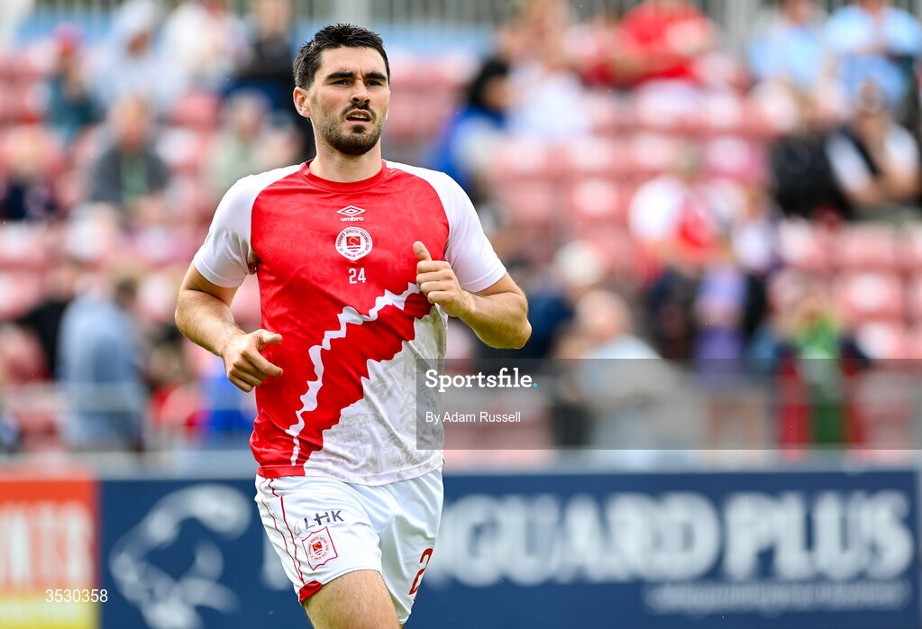 2 August 2026; Luke Turner of St Patrick's Athletic before the SSE Airtricity Men's Premier Division match between St Patrick's Athletic and Derry City at Richmond Park in Dublin. Photo by Adam Russell/Sportsfile