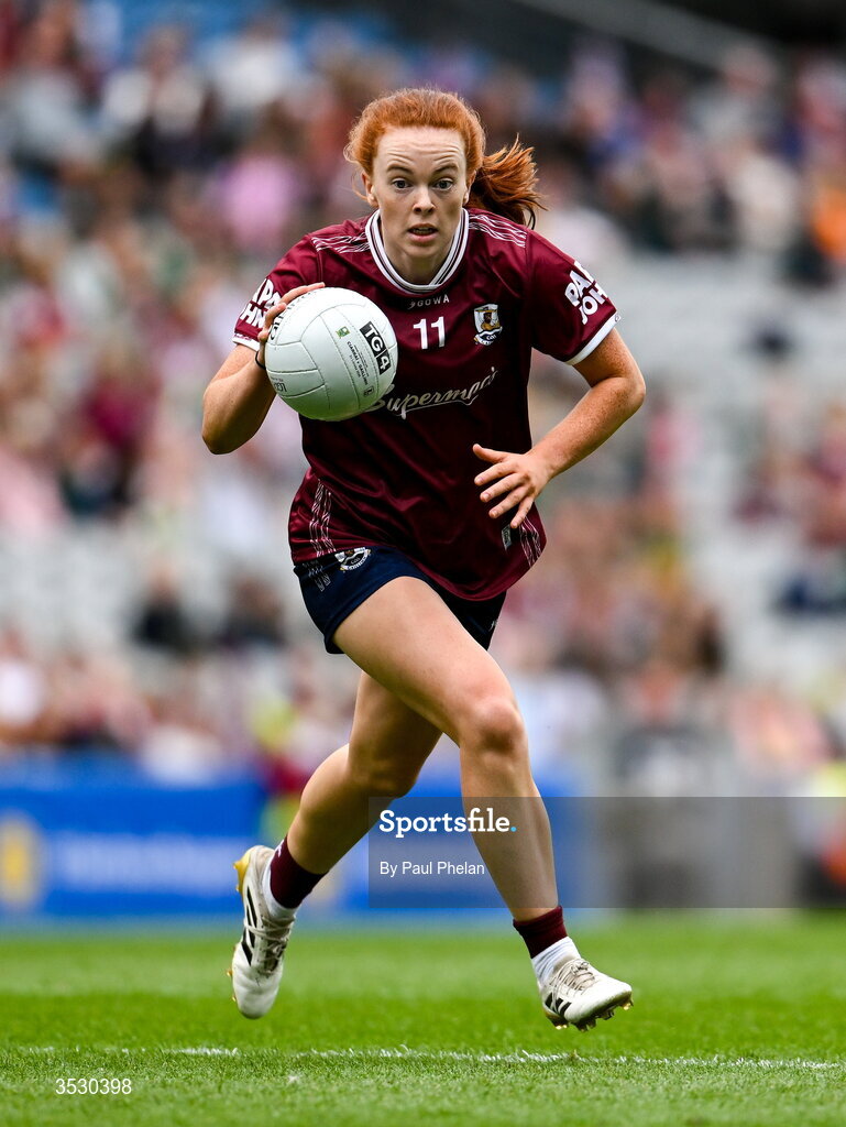 2 August 2026; Kate Slevin of Galway during the LGFA TG4 All-Ireland Senior Championship final match between Galway and Kerry at Croke Park in Dublin. Photo by Paul Phelan/Sportsfile