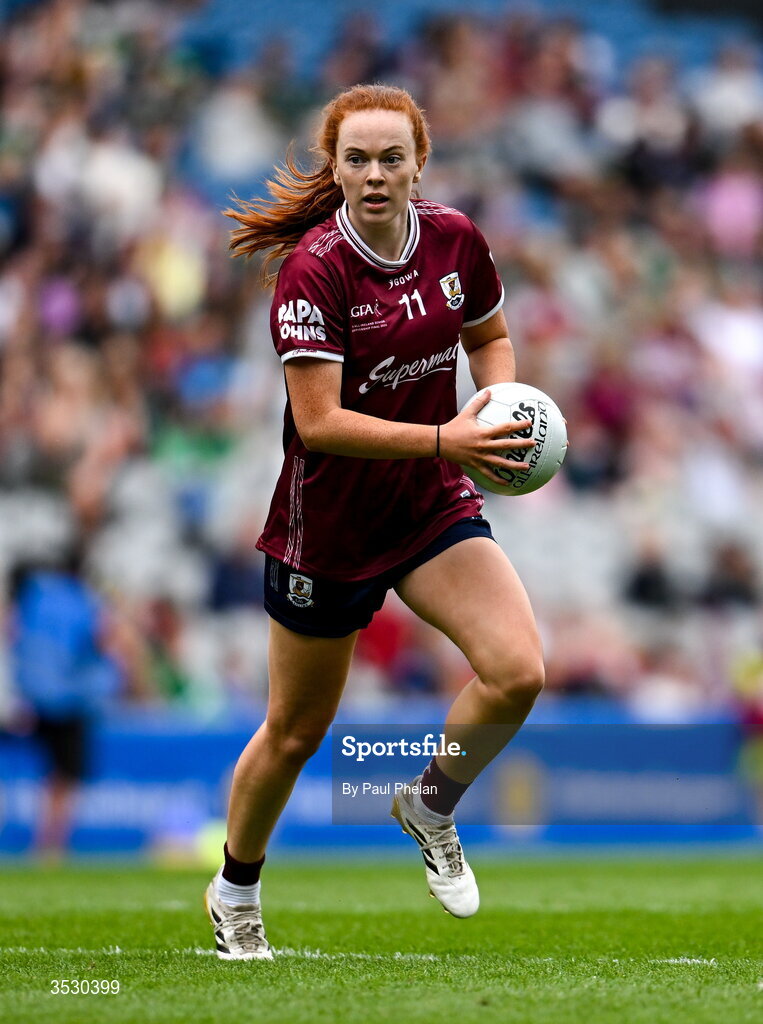 2 August 2026; Kate Slevin of Galway during the LGFA TG4 All-Ireland Senior Championship final match between Galway and Kerry at Croke Park in Dublin. Photo by Paul Phelan/Sportsfile
