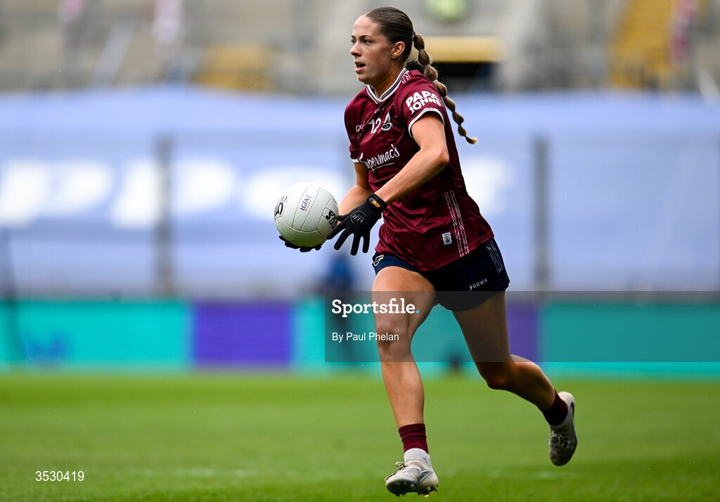 2 August 2026; Kate Thompson of Galway during the LGFA TG4 All-Ireland Senior Championship final match between Galway and Kerry at Croke Park in Dublin. Photo by Paul Phelan/Sportsfile