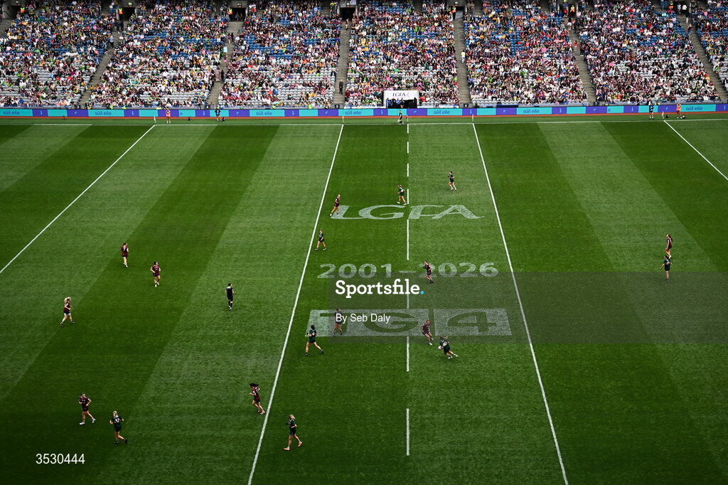 2 August 2026; A general view of action during the LGFA TG4 All-Ireland Senior Championship final match between Galway and Kerry at Croke Park in Dublin. Photo by Seb Daly/Sportsfile