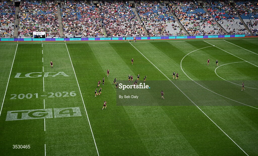 2 August 2026; A general view of action during the LGFA TG4 All-Ireland Senior Championship final match between Galway and Kerry at Croke Park in Dublin. Photo by Seb Daly/Sportsfile