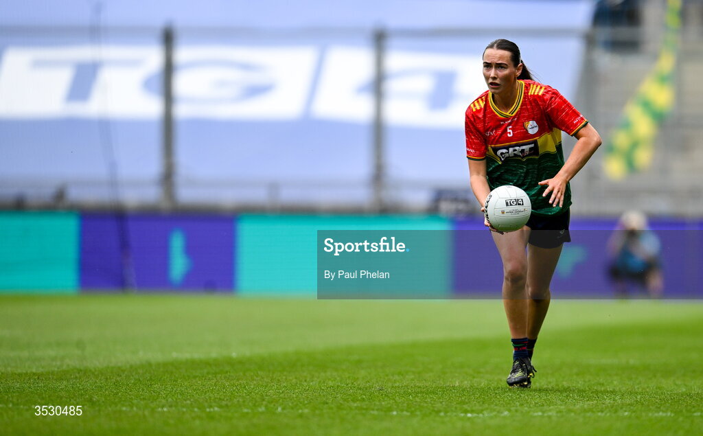 2 August 2026; Aoibhín Webb of Carlow during the LGFA TG4 All-Ireland Junior Championship final match between Antrim and Carlow at Croke Park in Dublin. Photo by Paul Phelan/Sportsfile