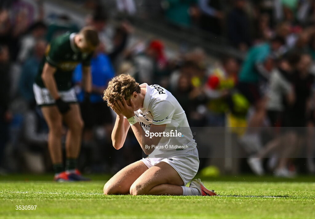 26 July 2026; Kobe McDonald of Mayo celebrates after victory in the GAA Football All-Ireland Senior Championship final match between Kerry and Mayo at Croke Park in Dublin. Photo by Piaras Ó Mídheach/Sportsfile