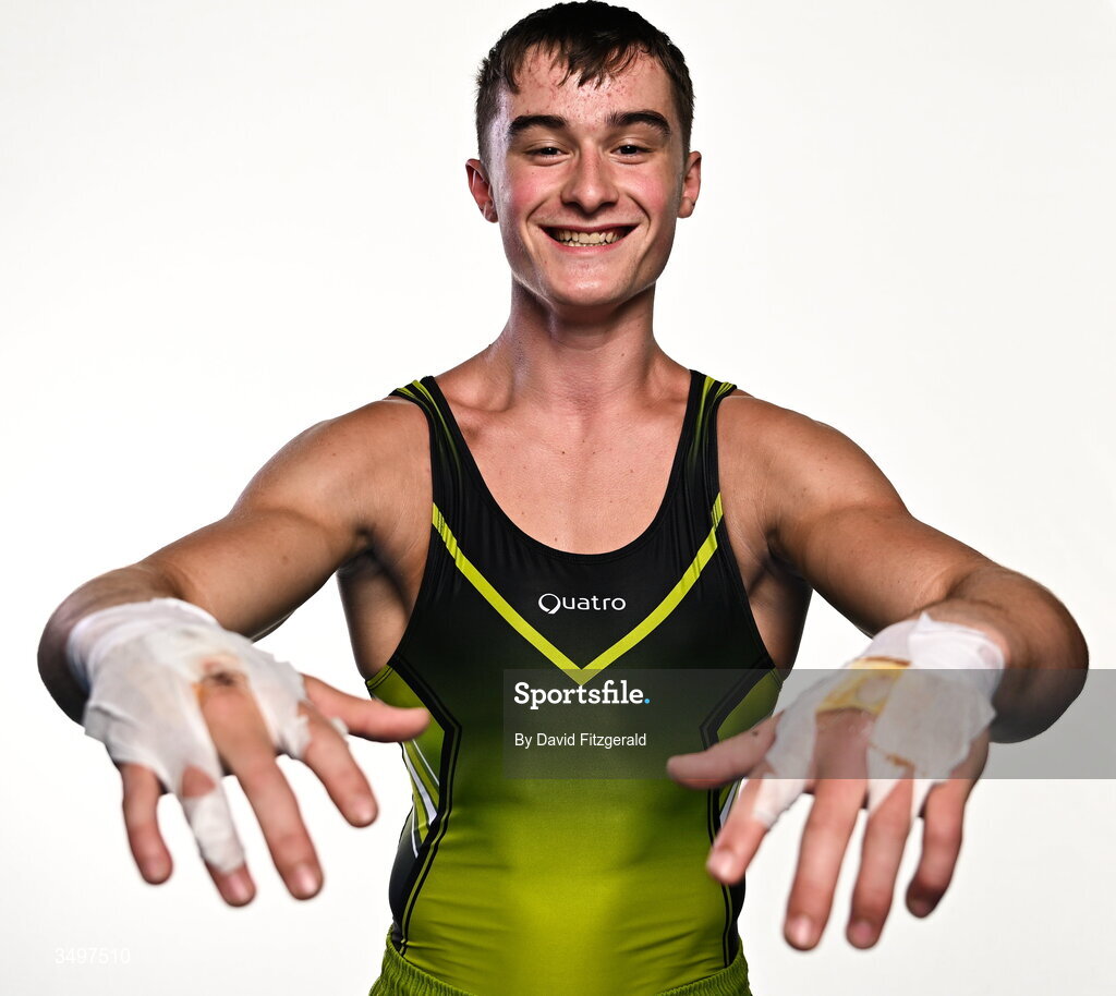 7 August 2026; James Hickey during the Gymnastics Ireland content gathering day at the Sport Ireland National Gymnastics Training Centre in Dublin. Photo by David Fitzgerald/Sportsfile