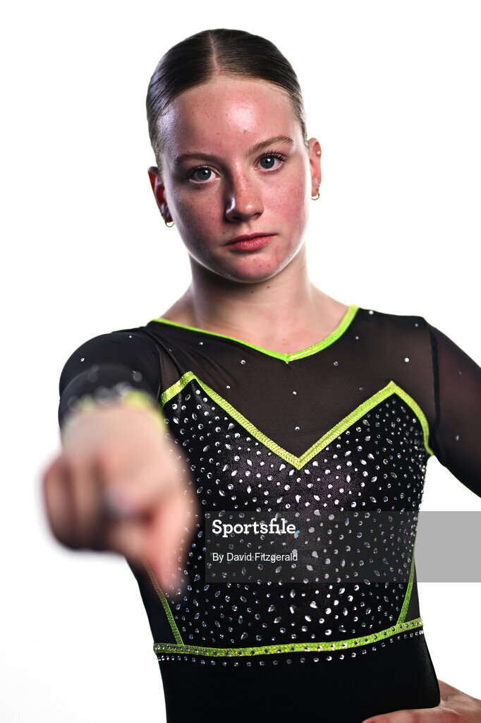 7 August 2026; Mimi Moloney during the Gymnastics Ireland content gathering day at the Sport Ireland National Gymnastics Training Centre in Dublin. Photo by David Fitzgerald/Sportsfile