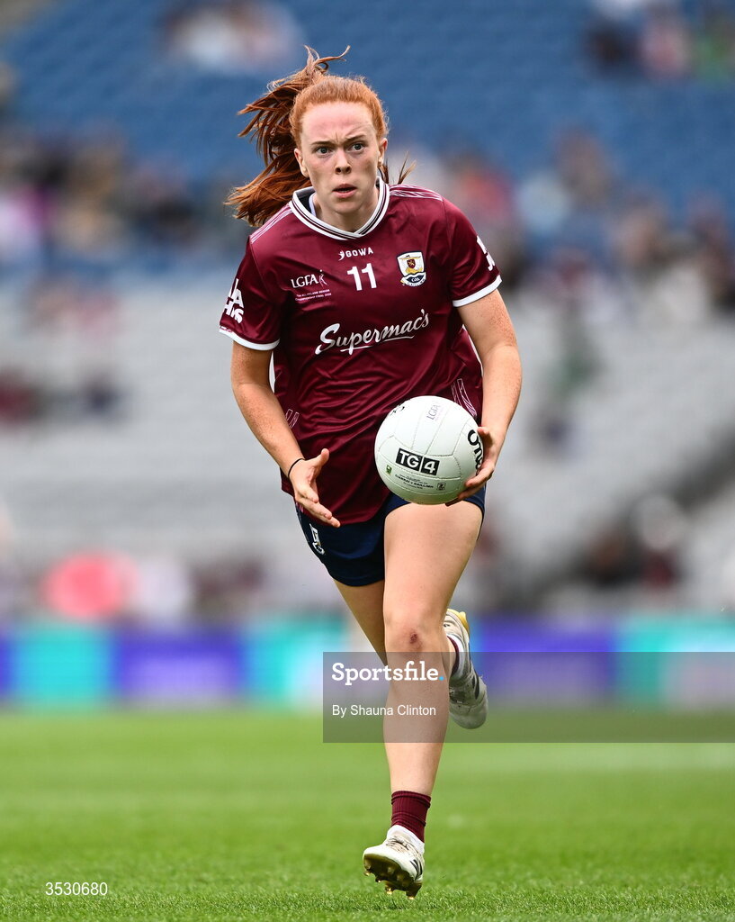 2 August 2026; Kate Slevin of Galway during the LGFA TG4 All-Ireland Senior Championship final match between Galway and Kerry at Croke Park in Dublin. Photo by Shauna Clinton/Sportsfile