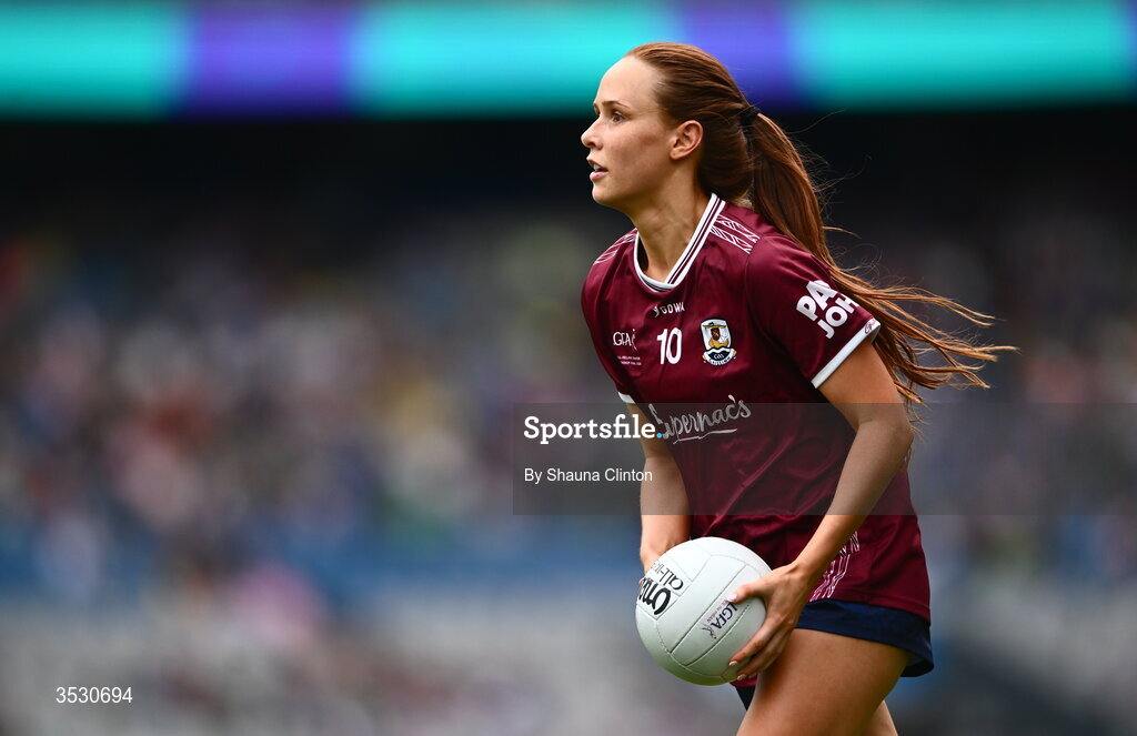 2 August 2026; Olivia Divilly of Galway during the LGFA TG4 All-Ireland Senior Championship final match between Galway and Kerry at Croke Park in Dublin. Photo by Shauna Clinton/Sportsfile
