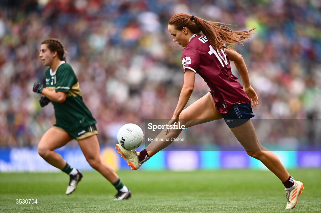 2 August 2026; Olivia Divilly of Galway during the LGFA TG4 All-Ireland Senior Championship final match between Galway and Kerry at Croke Park in Dublin. Photo by Shauna Clinton/Sportsfile