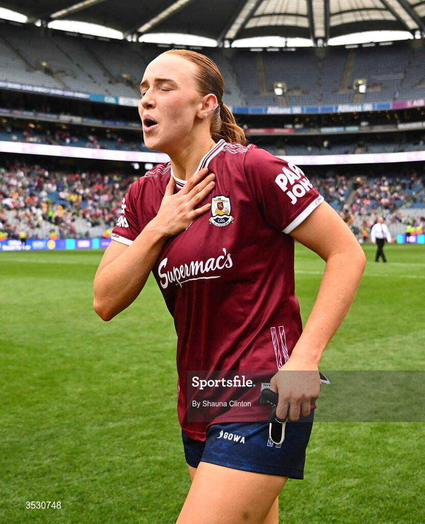 2 August 2026; Siobhán Divilly of Galway after the LGFA TG4 All-Ireland Senior Championship final match between Galway and Kerry at Croke Park in Dublin. Photo by Shauna Clinton/Sportsfile