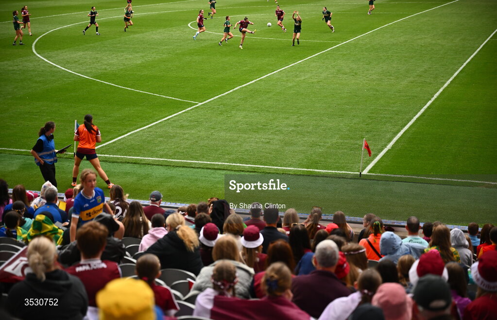 2 August 2026; A general view of action during the LGFA TG4 All-Ireland Senior Championship final match between Galway and Kerry at Croke Park in Dublin. Photo by Shauna Clinton/Sportsfile
