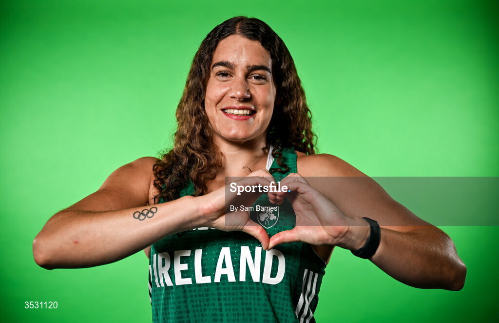5 August 2026; Nicola Tuthill poses for a portrait during an Athletics Ireland European Championships kit day and media at the Sport Ireland Institute in Dublin. Photo by Sam Barnes/Sportsfile