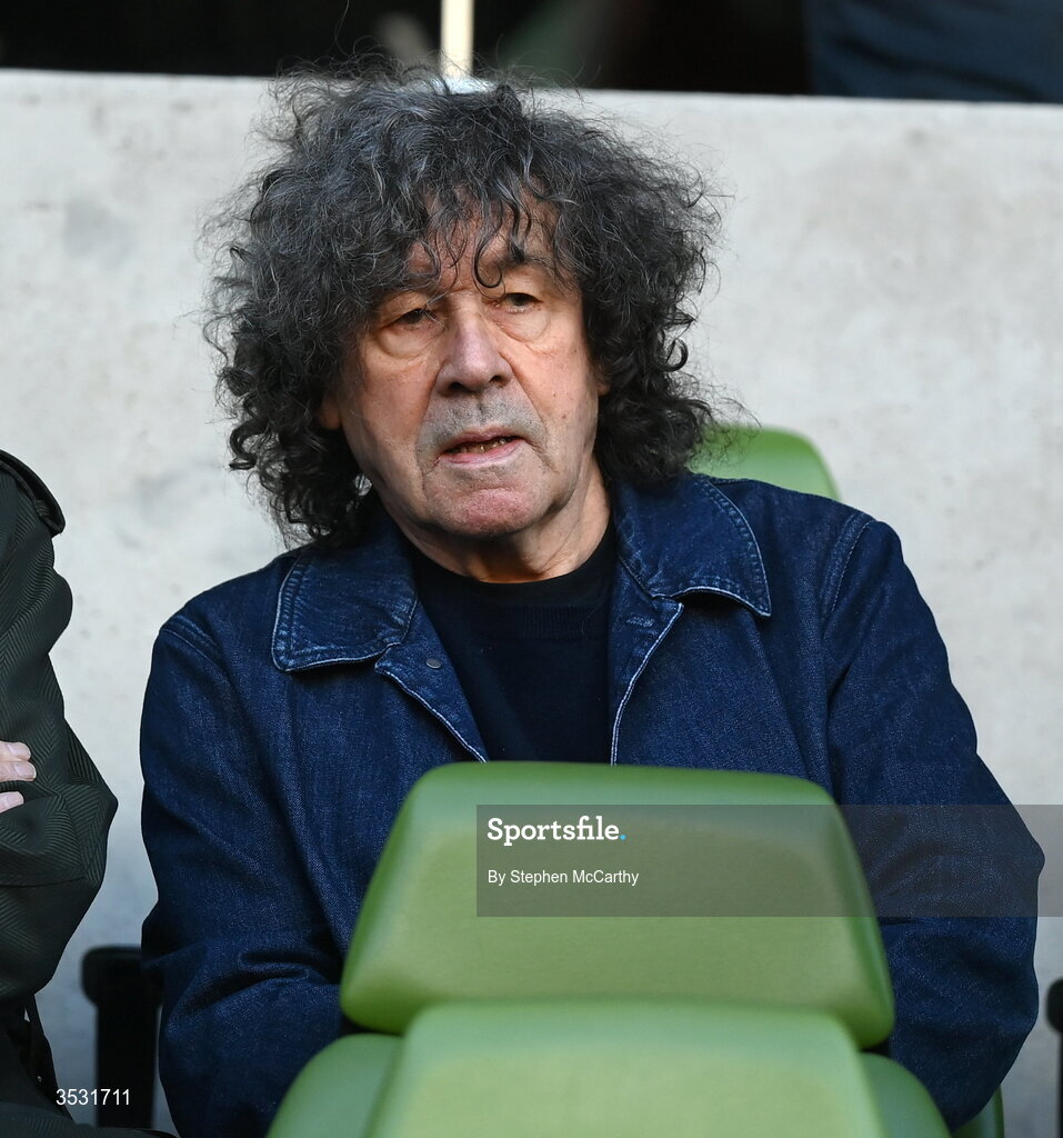 5 August 2026; Actor Stephen Rea before the pre-season friendly match between Arsenal and Real Betis at the Aviva Stadium in Dublin. Photo by Stephen McCarthy/Sportsfile