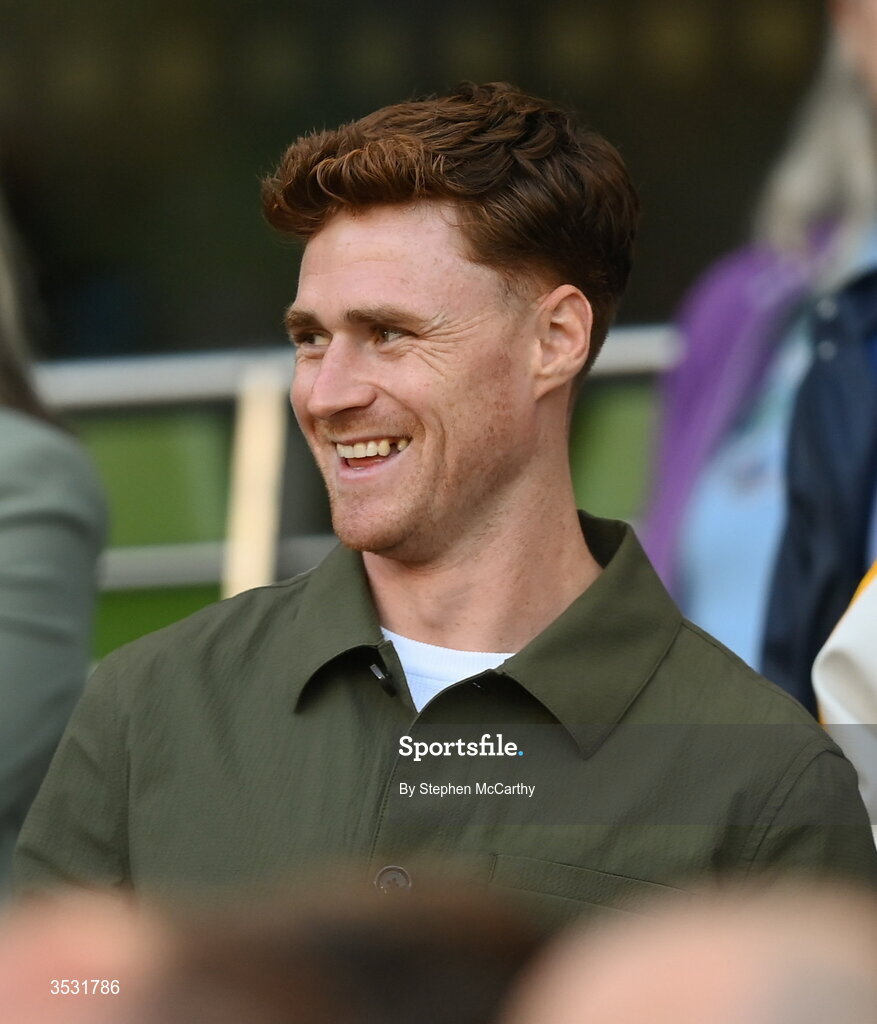 5 August 2026; Former Tyrone footballer Conor Meyler before the pre-season friendly match between Arsenal and Real Betis at the Aviva Stadium in Dublin. Photo by Stephen McCarthy/Sportsfile