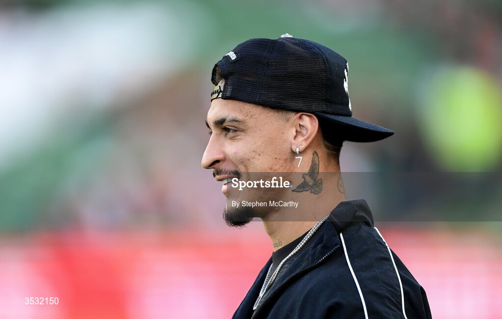 5 August 2026; Antony of Real Betis before the pre-season friendly match between Arsenal and Real Betis at the Aviva Stadium in Dublin. Photo by Stephen McCarthy/Sportsfile