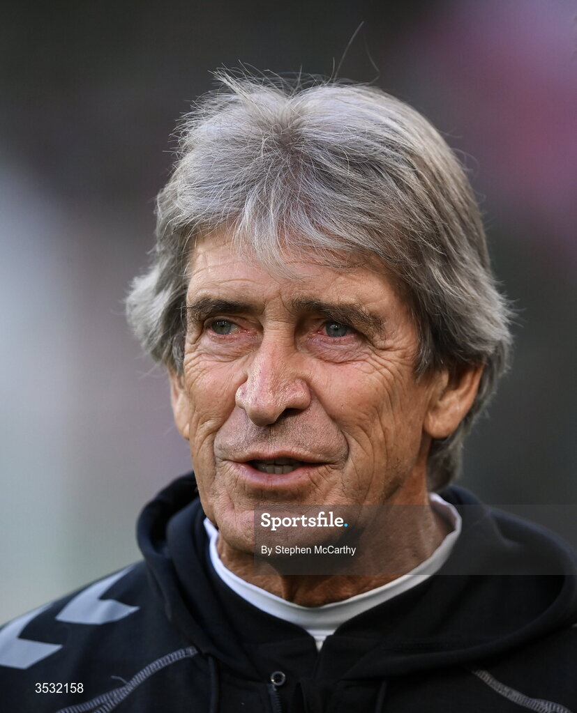 5 August 2026;  Real Betis manager Manuel Pellegrini before the pre-season friendly match between Arsenal and Real Betis at the Aviva Stadium in Dublin. Photo by Stephen McCarthy/Sportsfile