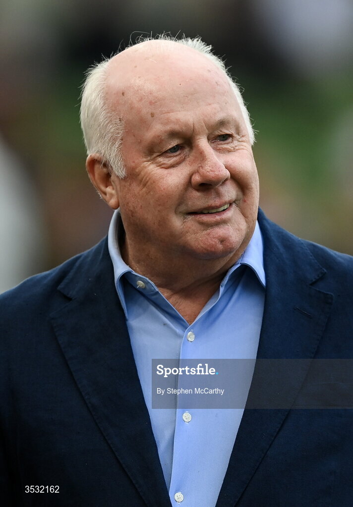 5 August 2026; Former Arsenal and Republic of Ireland player Liam Brady before the pre-season friendly match between Arsenal and Real Betis at the Aviva Stadium in Dublin. Photo by Stephen McCarthy/Sportsfile