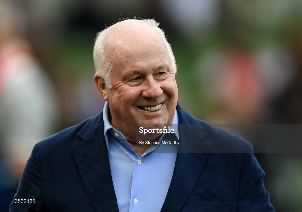 5 August 2026; Former Arsenal and Republic of Ireland player Liam Brady before the pre-season friendly match between Arsenal and Real Betis at the Aviva Stadium in Dublin. Photo by Stephen McCarthy/Sportsfile