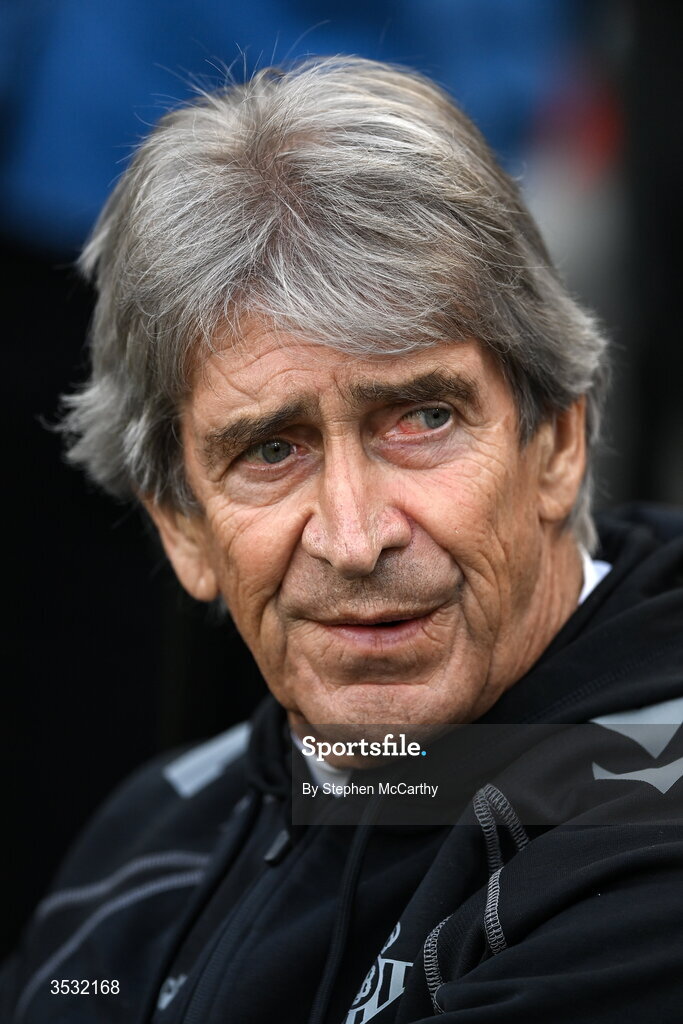 5 August 2026;  Real Betis manager Manuel Pellegrini before the pre-season friendly match between Arsenal and Real Betis at the Aviva Stadium in Dublin. Photo by Stephen McCarthy/Sportsfile
