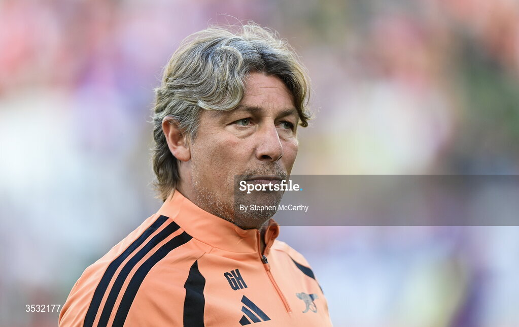 5 August 2026; Arsenal first team coach Gabriel Heinze during the pre-season friendly match between Arsenal and Real Betis at the Aviva Stadium in Dublin. Photo by Stephen McCarthy/Sportsfile