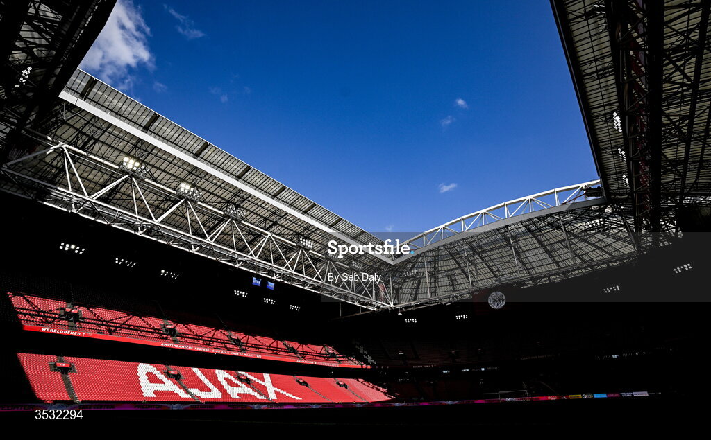 6 August 2026; A general view inside the stadium before the UEFA Conference League Third Qualifying Round first leg match between Ajax and Shelbourne at Johan Cruyff Arena in Amsterdam, Netherlands. Photo by Seb Daly/Sportsfile