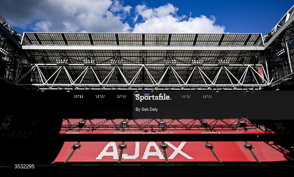 6 August 2026; A general view inside the stadium before the UEFA Conference League Third Qualifying Round first leg match between Ajax and Shelbourne at Johan Cruyff Arena in Amsterdam, Netherlands. Photo by Seb Daly/Sportsfile