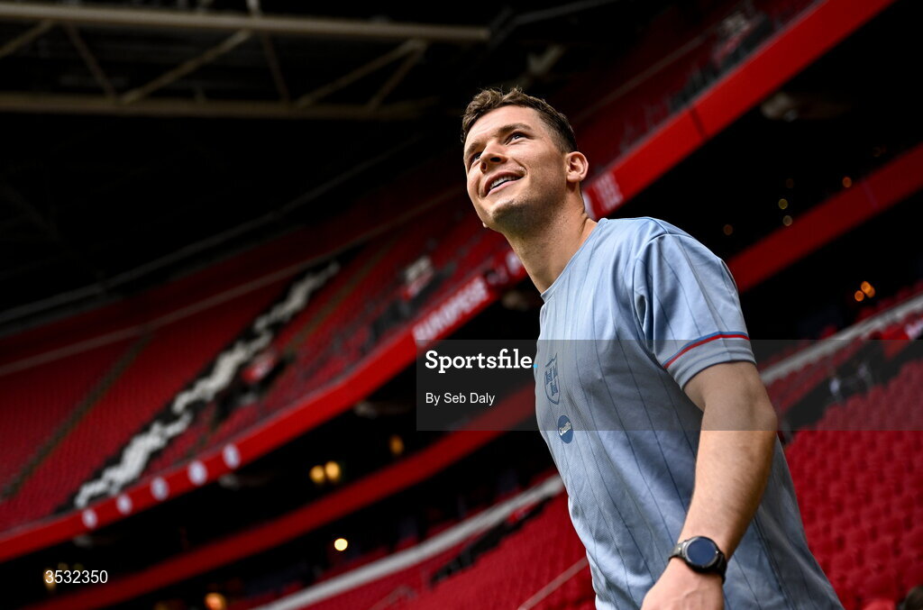 6 August 2026; Ali Coote of Shelbourne walks the pitch before the UEFA Conference League Third Qualifying Round first leg match between Ajax and Shelbourne at Johan Cruyff Arena in Amsterdam, Netherlands. Photo by Seb Daly/Sportsfile