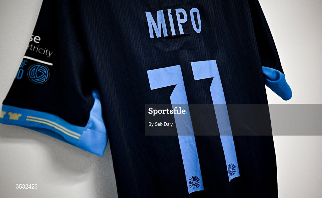 6 August 2026; The jersey of Shelbourne's Mipo Odubeko hangs in the dressing room before the UEFA Conference League Third Qualifying Round first leg match between Ajax and Shelbourne at Johan Cruyff Arena in Amsterdam, Netherlands. Photo by Seb Daly/Sportsfile