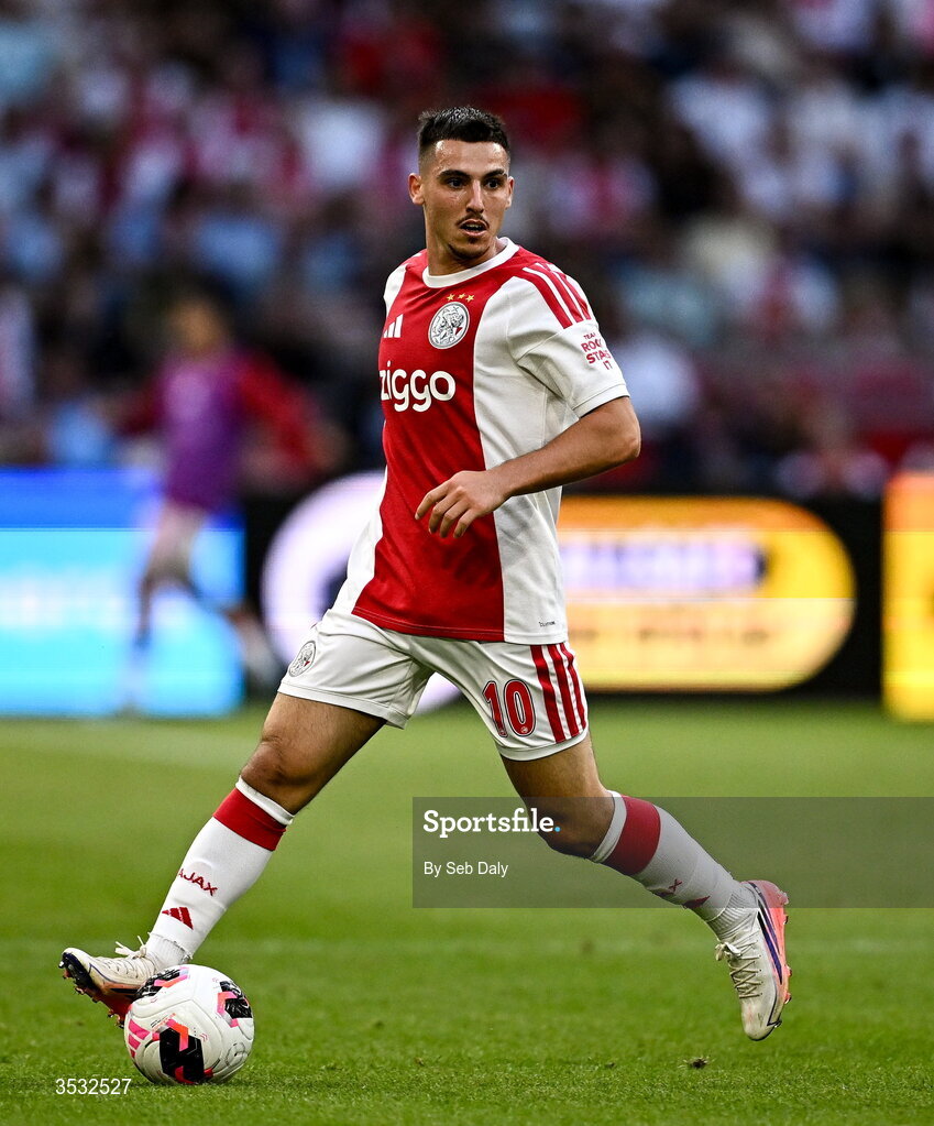 6 August 2026; Oscar Gloukh of Ajax during the UEFA Conference League Third Qualifying Round first leg match between Ajax and Shelbourne at Johan Cruyff Arena in Amsterdam, Netherlands. Photo by Seb Daly/Sportsfile