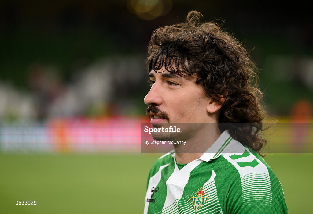 5 August 2026; Héctor Bellerín of Real Betis after the pre-season friendly match between Arsenal and Real Betis at the Aviva Stadium in Dublin. Photo by Stephen McCarthy/Sportsfile