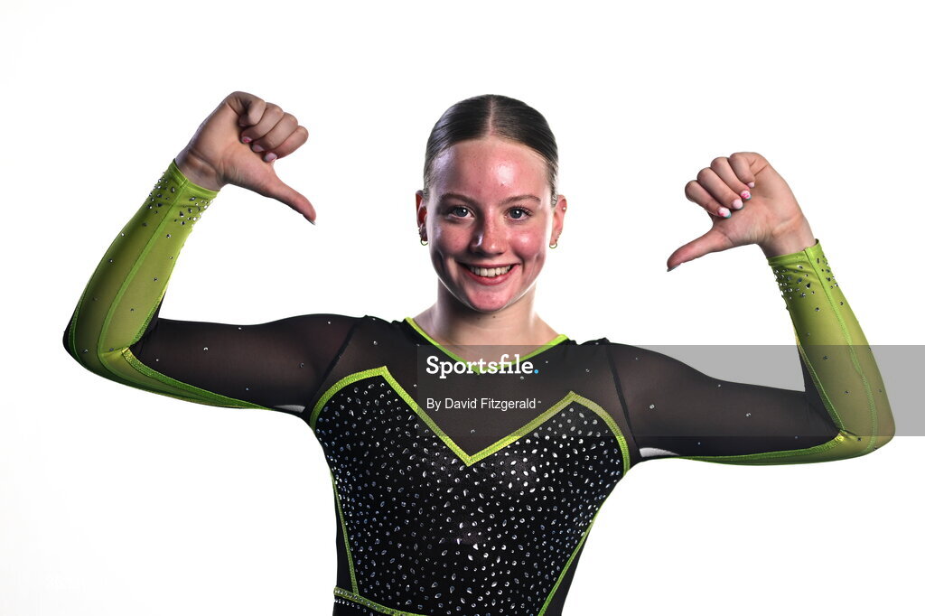 7 August 2026; Mimi Moloney during the Gymnastics Ireland content gathering day at the Sport Ireland National Gymnastics Training Centre in Dublin. Photo by David Fitzgerald/Sportsfile