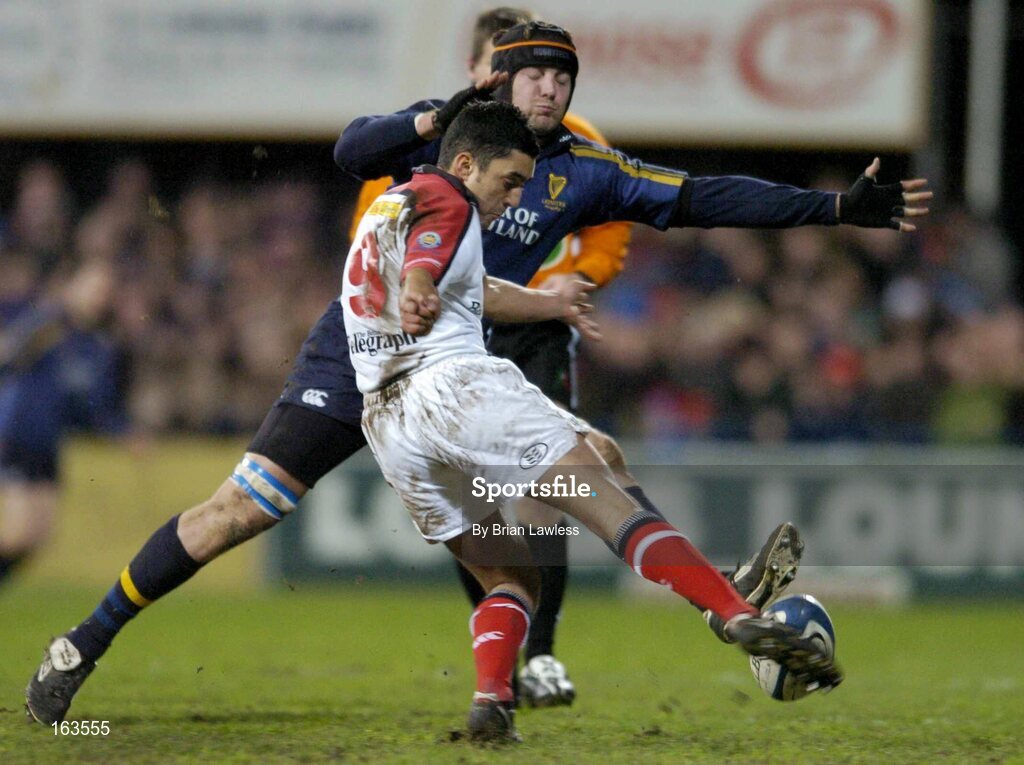 27 December 2004; Kieran Campbell, Ulster, in action against Aidan McCullen, Leinster. Celtic League 2004-2005, Pool 1, Leinster v Ulster, Donnybrook, Dublin. Picture credit; Brian Lawless / SPORTSFILE