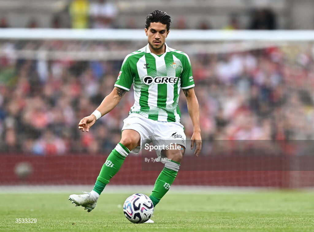 5 August 2026; Marc Bartra of Real Betis during the pre-season friendly match between Arsenal and Real Betis at the Aviva Stadium in Dublin. Photo by Tyler Miller/Sportsfile