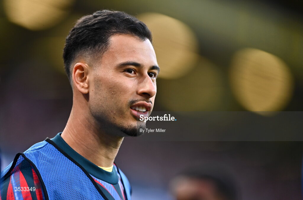 5 August 2026; Gabriel Martinelli of Arsenal during the pre-season friendly match between Arsenal and Real Betis at the Aviva Stadium in Dublin. Photo by Tyler Miller/Sportsfile
