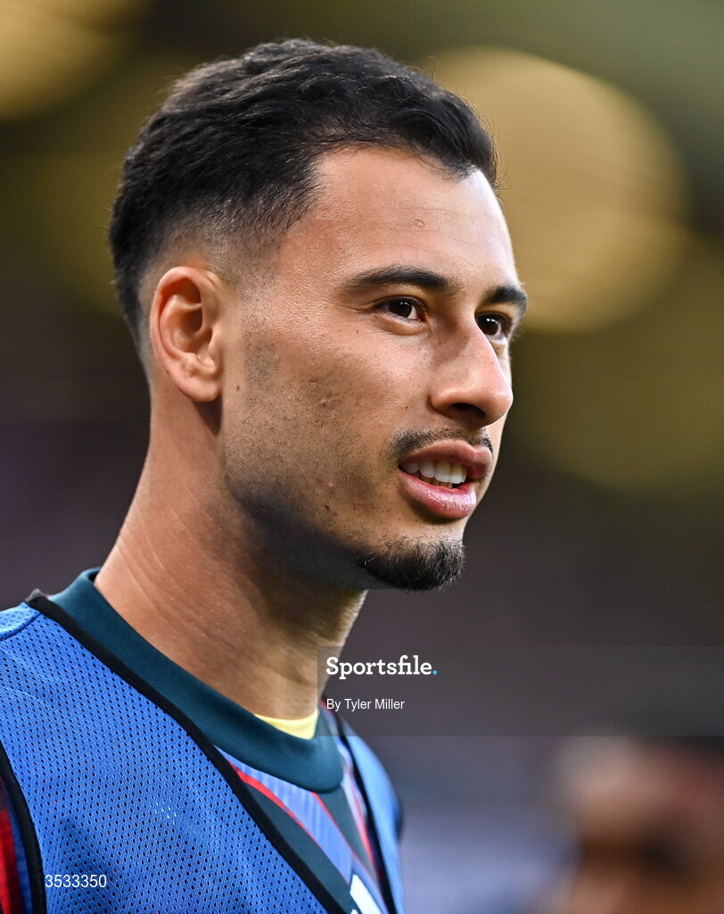 5 August 2026; Gabriel Martinelli of Arsenal during the pre-season friendly match between Arsenal and Real Betis at the Aviva Stadium in Dublin. Photo by Tyler Miller/Sportsfile