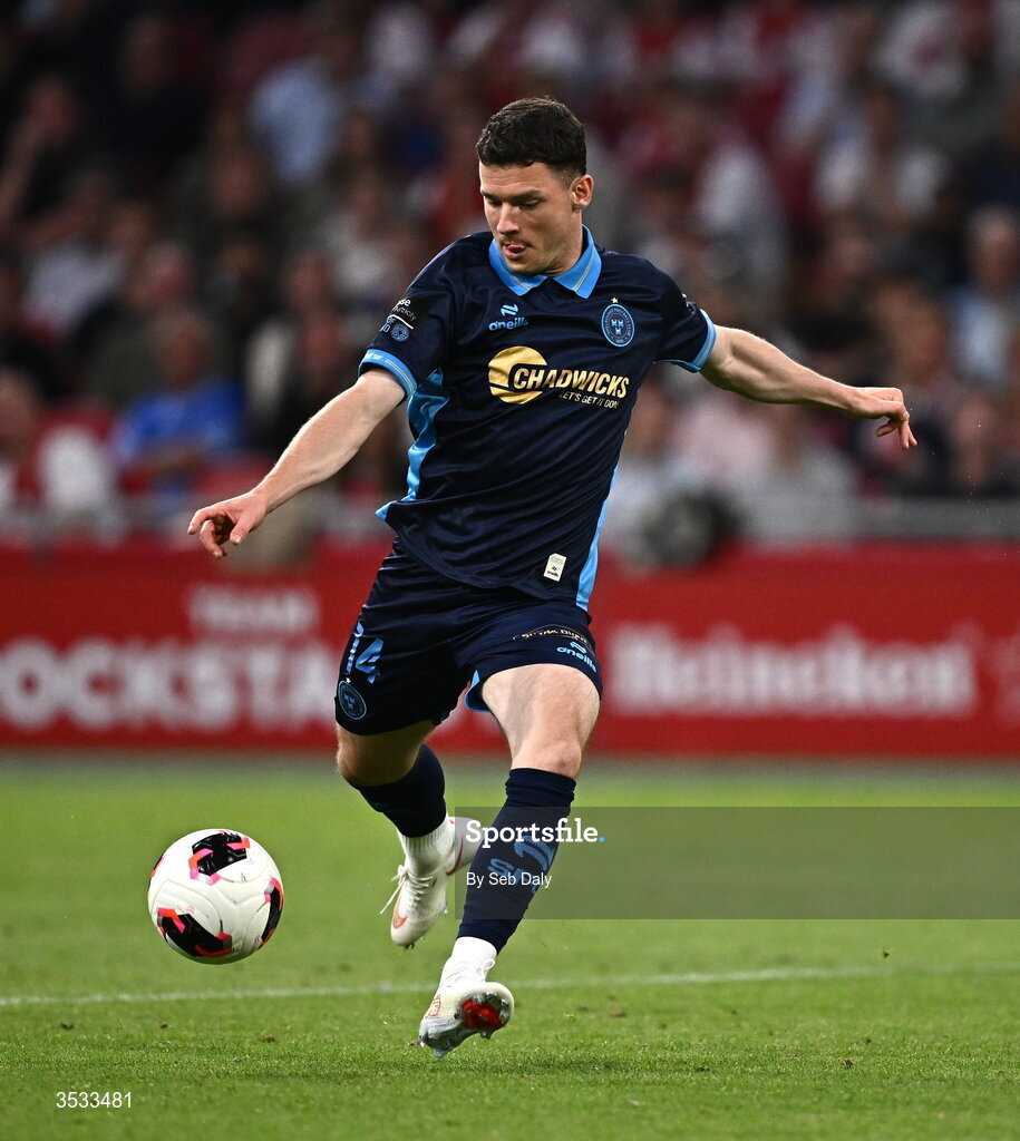 6 August 2026; Ali Coote of Shelbourne during the UEFA Conference League Third Qualifying Round first leg match between Ajax and Shelbourne at Johan Cruyff Arena in Amsterdam, Netherlands. Photo by Seb Daly/Sportsfile