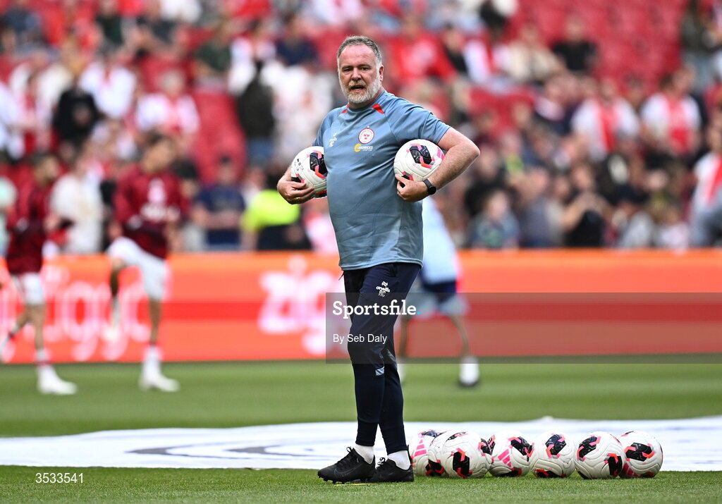 6 August 2026; Shelbourne assistant head coach Ryan Casey before the UEFA Conference League Third Qualifying Round first leg match between Ajax and Shelbourne at Johan Cruyff Arena in Amsterdam, Netherlands. Photo by Seb Daly/Sportsfile