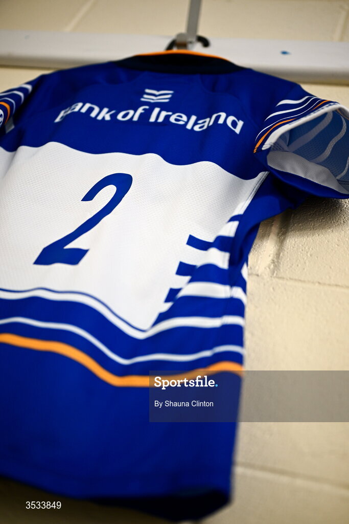 8 August 2026; The jersey of Leinster captain Sarah Delaney is seen hanging in the dressing room ahead of the Vodafone Womens Interprovincial Championship Round 1 match between Munster and Leinster at Virgin Media Park in Cork. Photo by Shauna Clinton/Sportsfile