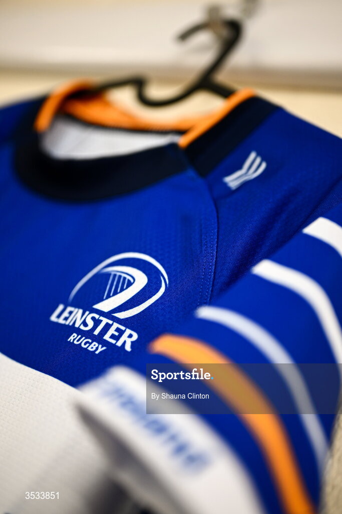 8 August 2026; The jersey of Leinster captain Sarah Delaney is seen hanging in the dressing room ahead of the Vodafone Womens Interprovincial Championship Round 1 match between Munster and Leinster at Virgin Media Park in Cork. Photo by Shauna Clinton/Sportsfile