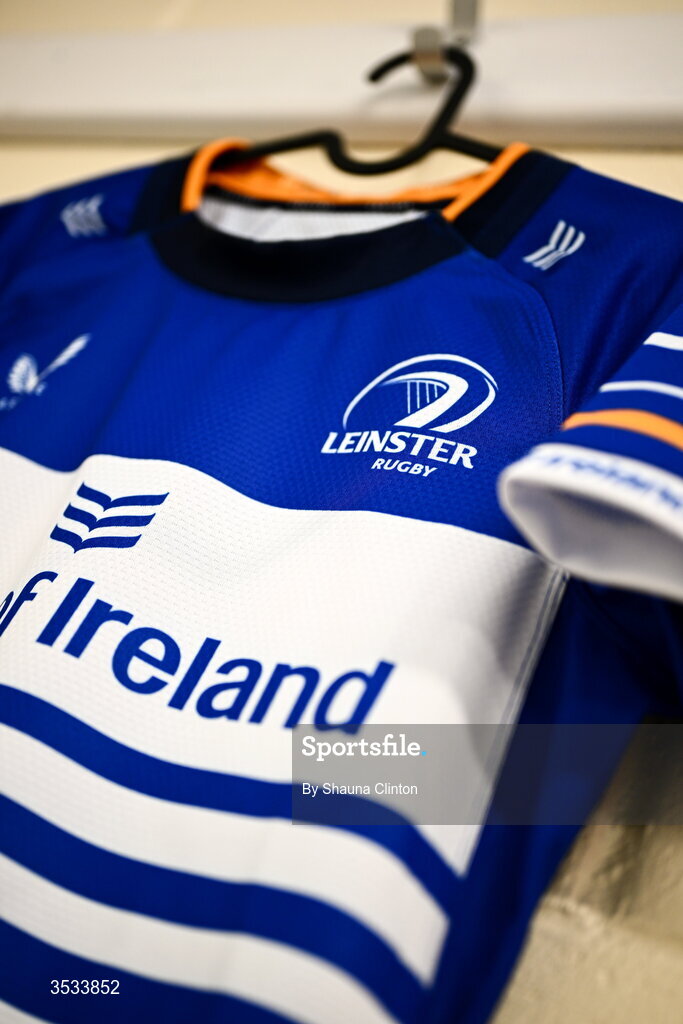 8 August 2026; The jersey of Leinster captain Sarah Delaney is seen hanging in the dressing room ahead of the Vodafone Womens Interprovincial Championship Round 1 match between Munster and Leinster at Virgin Media Park in Cork. Photo by Shauna Clinton/Sportsfile
