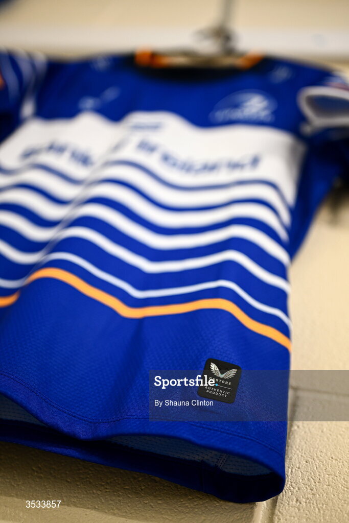 8 August 2026; The jersey of Leinster captain Sarah Delaney is seen hanging in the dressing room ahead of the Vodafone Womens Interprovincial Championship Round 1 match between Munster and Leinster at Virgin Media Park in Cork. Photo by Shauna Clinton/Sportsfile