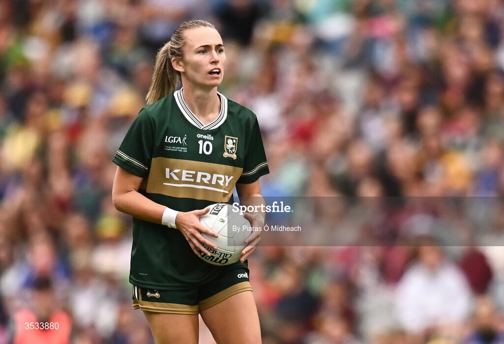 2 August 2026; Niamh Carmody of Kerry during the LGFA TG4 All-Ireland Senior Championship final match between Galway and Kerry at Croke Park in Dublin. Photo by Piaras Ó Mídheach/Sportsfile