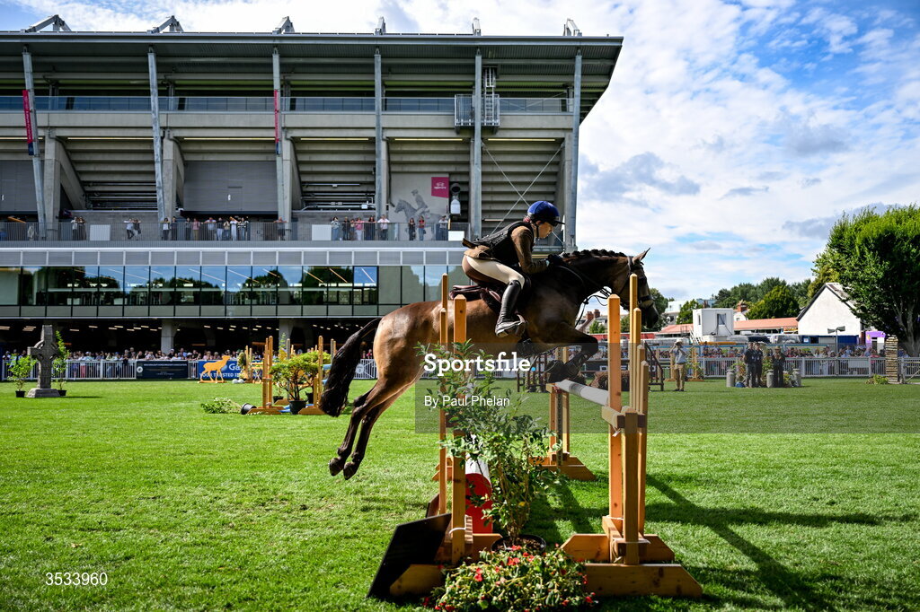 8 August 2026; A general view of the action during the Class 95 Working Hunter Ponies during day four of the Gallagher Dublin Horse Show at the RDS in Dublin. Photo by Paul Phelan/Sportsfile