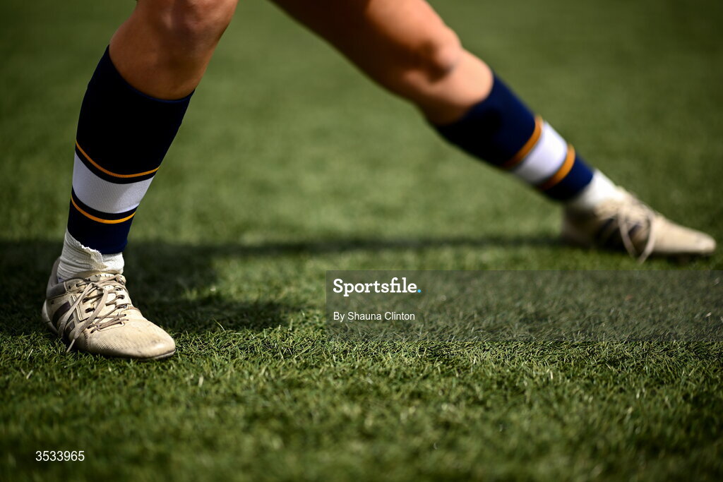 8 August 2026; A detailed view of Leinster warm-up ahead the Vodafone Womens Interprovincial Championship Round 1 match between Munster and Leinster at Virgin Media Park in Cork. Photo by Shauna Clinton/Sportsfile