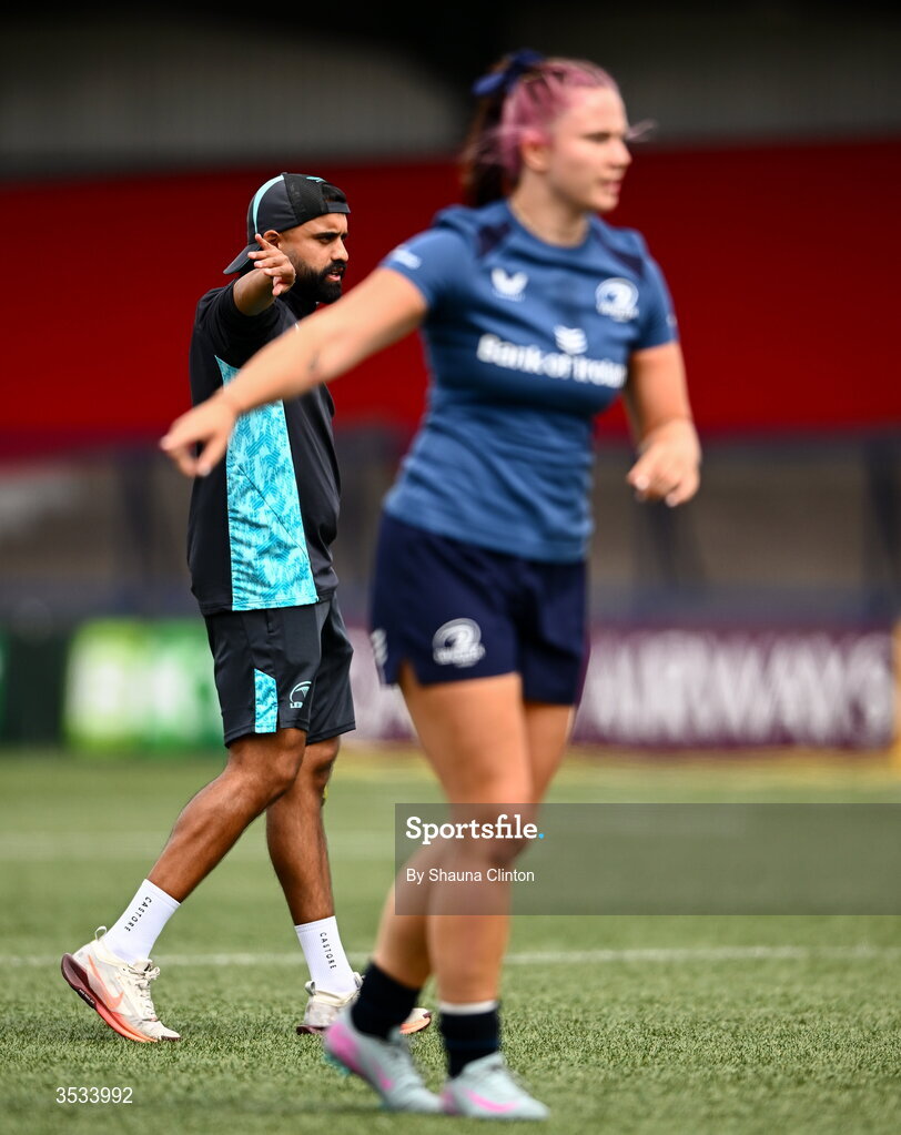 8 August 2026; Leinster head coach Sana Govender before the Vodafone Womens Interprovincial Championship Round 1 match between Munster and Leinster at Virgin Media Park in Cork. Photo by Shauna Clinton/Sportsfile