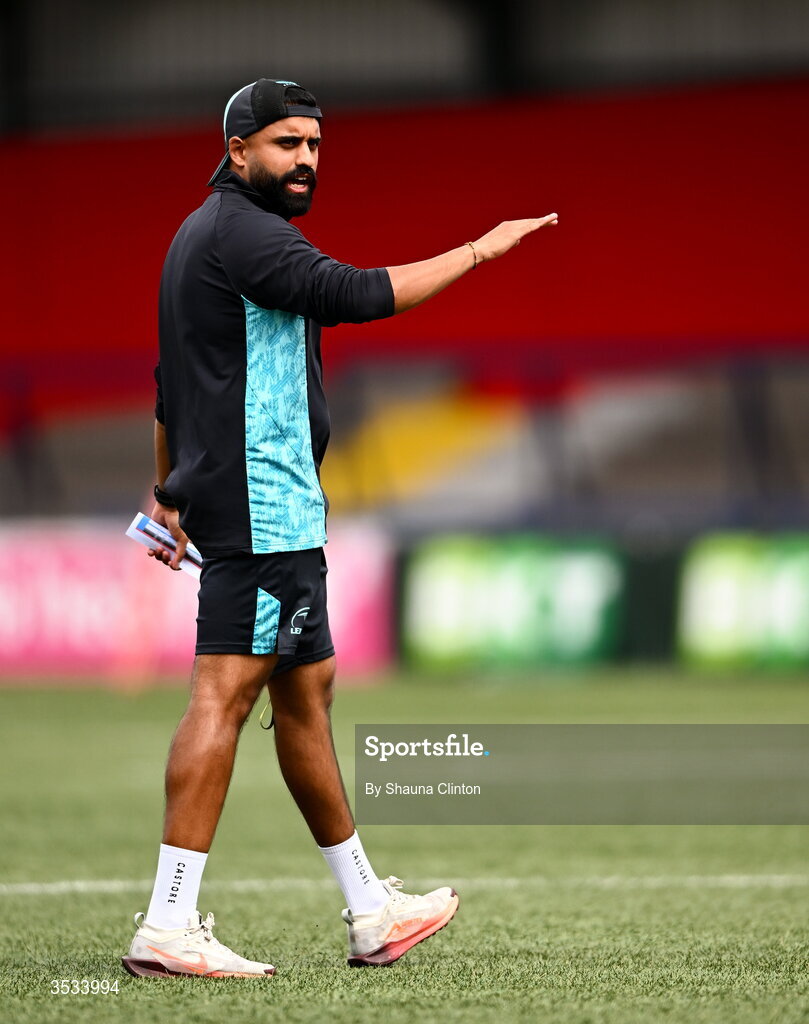 8 August 2026; Leinster head coach Sana Govender before the Vodafone Womens Interprovincial Championship Round 1 match between Munster and Leinster at Virgin Media Park in Cork. Photo by Shauna Clinton/Sportsfile